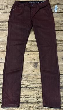 Miss Me Women’s Red Wax Coated Standard Skinny Jeans Size 26 NWT